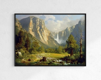 Majestic Yosemite Valley // printed poster, framed or on canvas - decorative wallart for your home