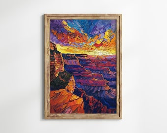 Sunset in the Grand Canyon - A Masterpiece by Emery C. Wharton // printed poster, framed or on canvas - decorative wallart for your home