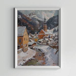 Winter Magic in Alpbach // printed poster, framed or on canvas decorative wallart for your home Bild 1