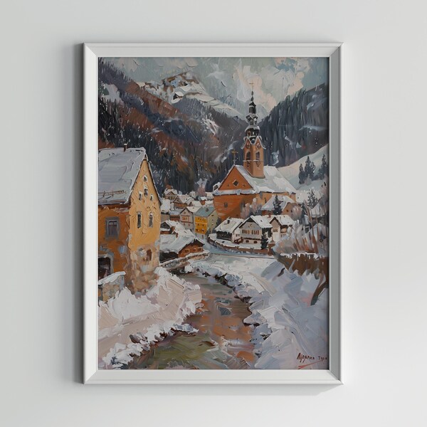 Winter Magic in Alpbach // printed poster, framed or on canvas - decorative wallart for your home