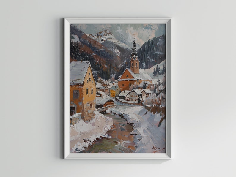 Winter Magic in Alpbach // printed poster, framed or on canvas decorative wallart for your home Bild 1