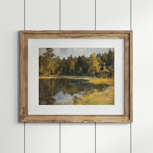 Autumnal silence on a Finnish lake // printed poster, framed or on canvas - decorative wall art for your home