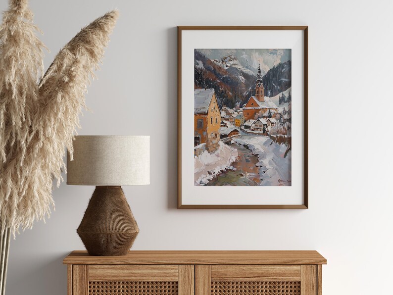 Winter Magic in Alpbach // printed poster, framed or on canvas decorative wallart for your home Bild 6