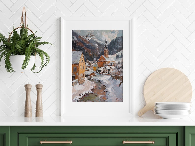 Winter Magic in Alpbach // printed poster, framed or on canvas decorative wallart for your home Bild 5