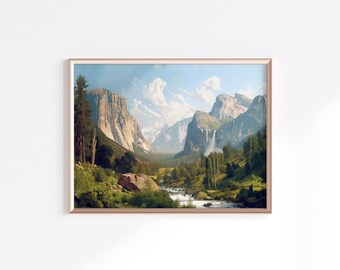 Yosemite Grandeur - Evan Tremblay's Masterful View // printed poster, framed or on canvas - decorative wallart for your home