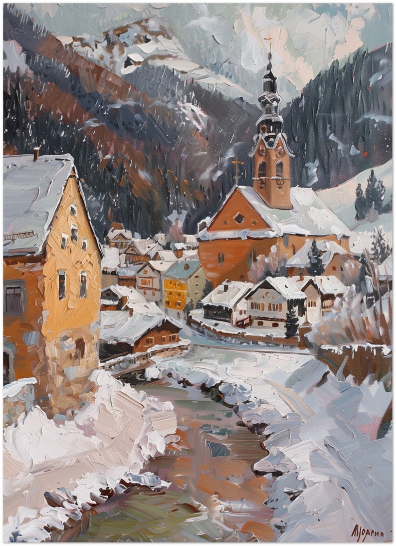 Winter Magic in Alpbach // printed poster, framed or on canvas decorative wallart for your home Bild 9