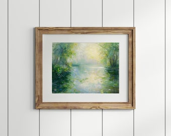 Morning Mist on the Riverside // printed poster, framed or on canvas - decorative wallart for your home