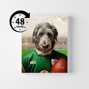 Ireland Custom Rugby Pet Portrait | Personalized Pet Art in Any Rugby Jersey | Digital Download Gift for Rugby Fans & Pet Lovers