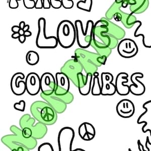 Retro Hippy Digital Download For Adults & Teens