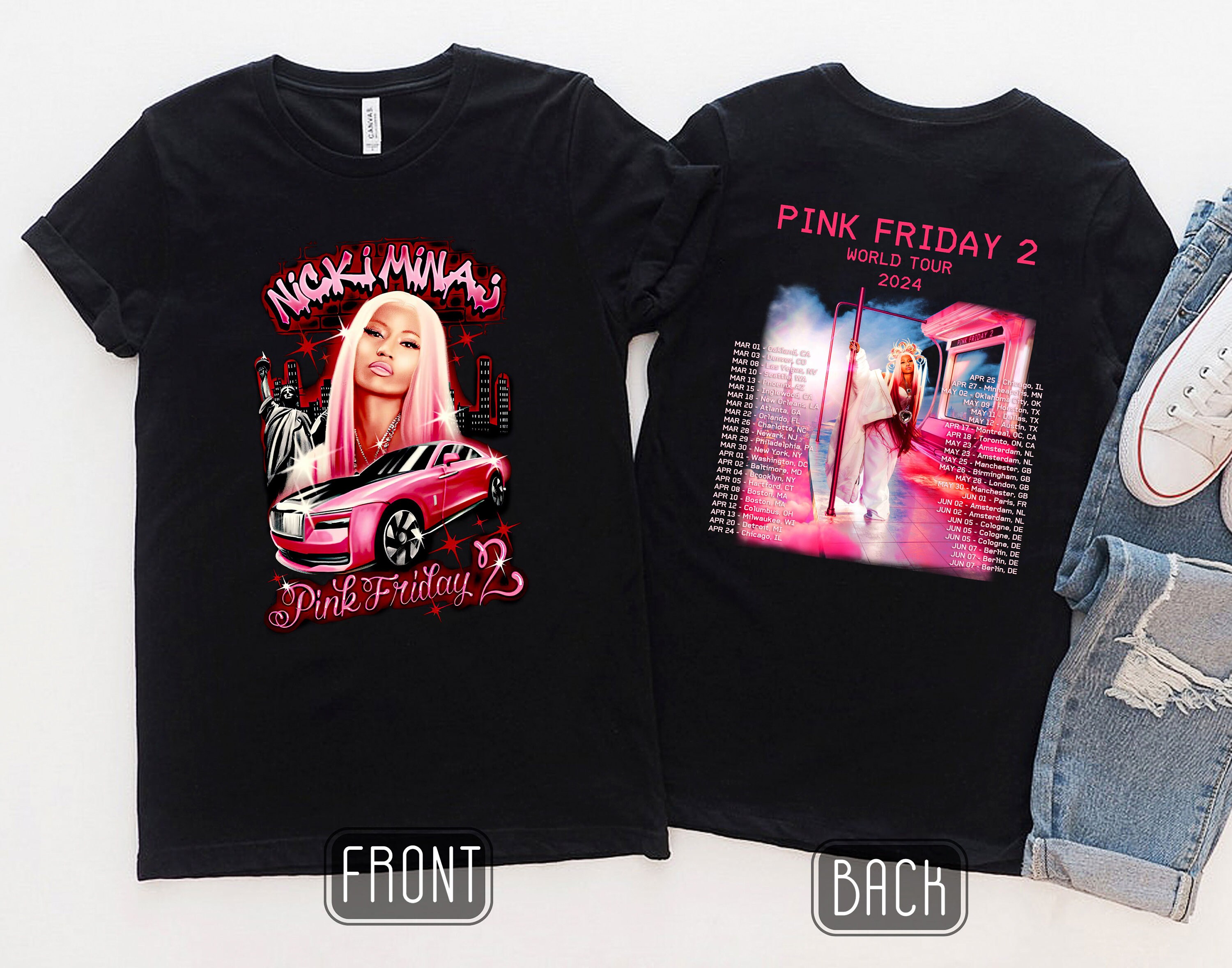 Nicki Minaj 2 Sided Double Sided Shirt, Nicki Minaj Tour