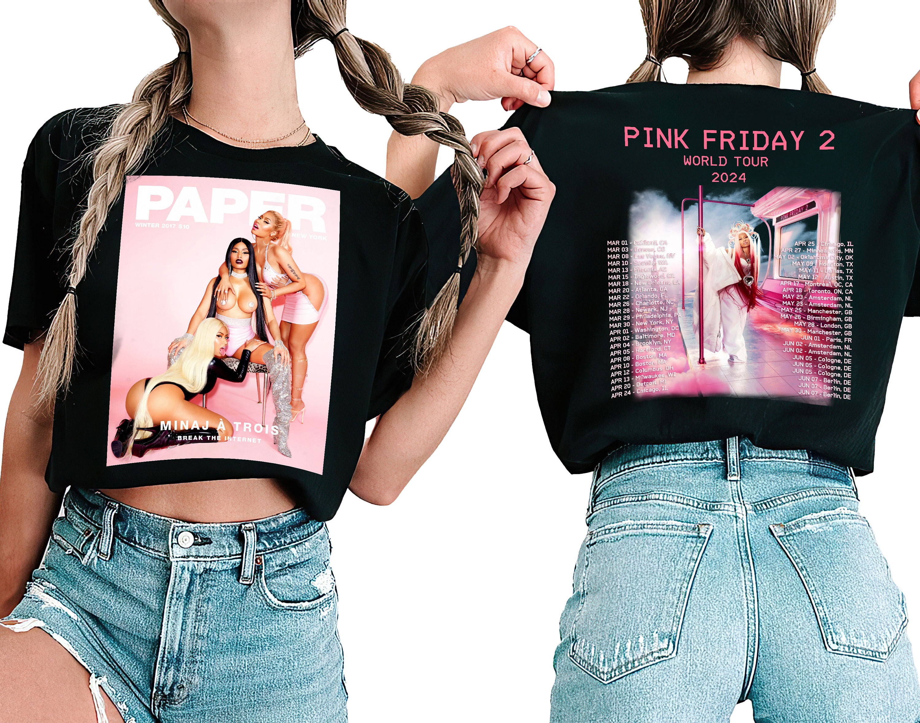 Nicki Minaj Pink Friday 2 Merch, Nicki Minaj Concert Double Sided Shirt