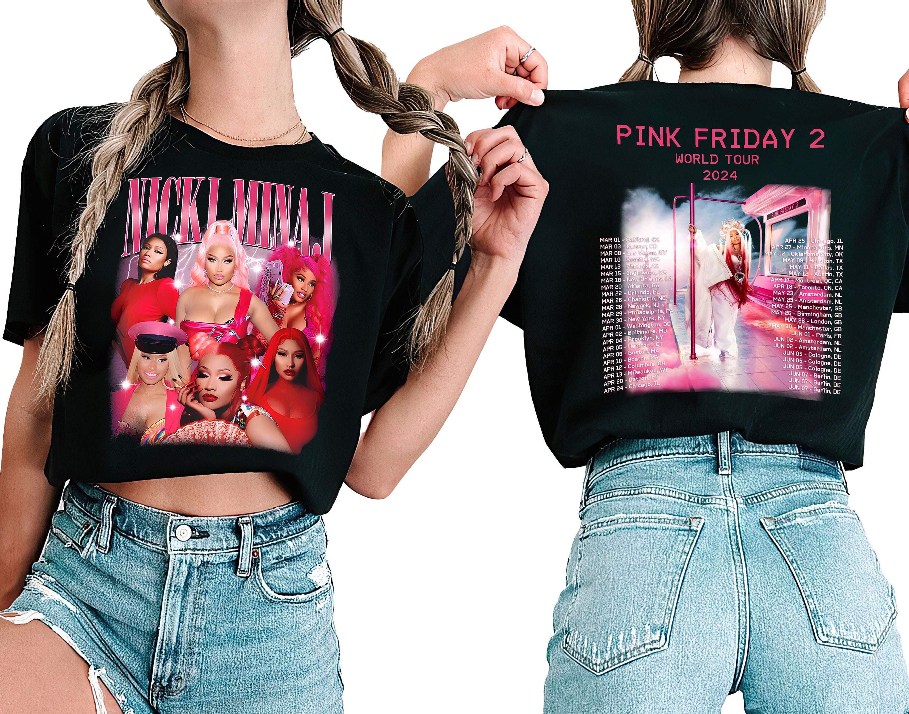 Nicki Minaj Bootleg Double Sided Shirt, Rapper Homage Graphic Double Sided Shirt