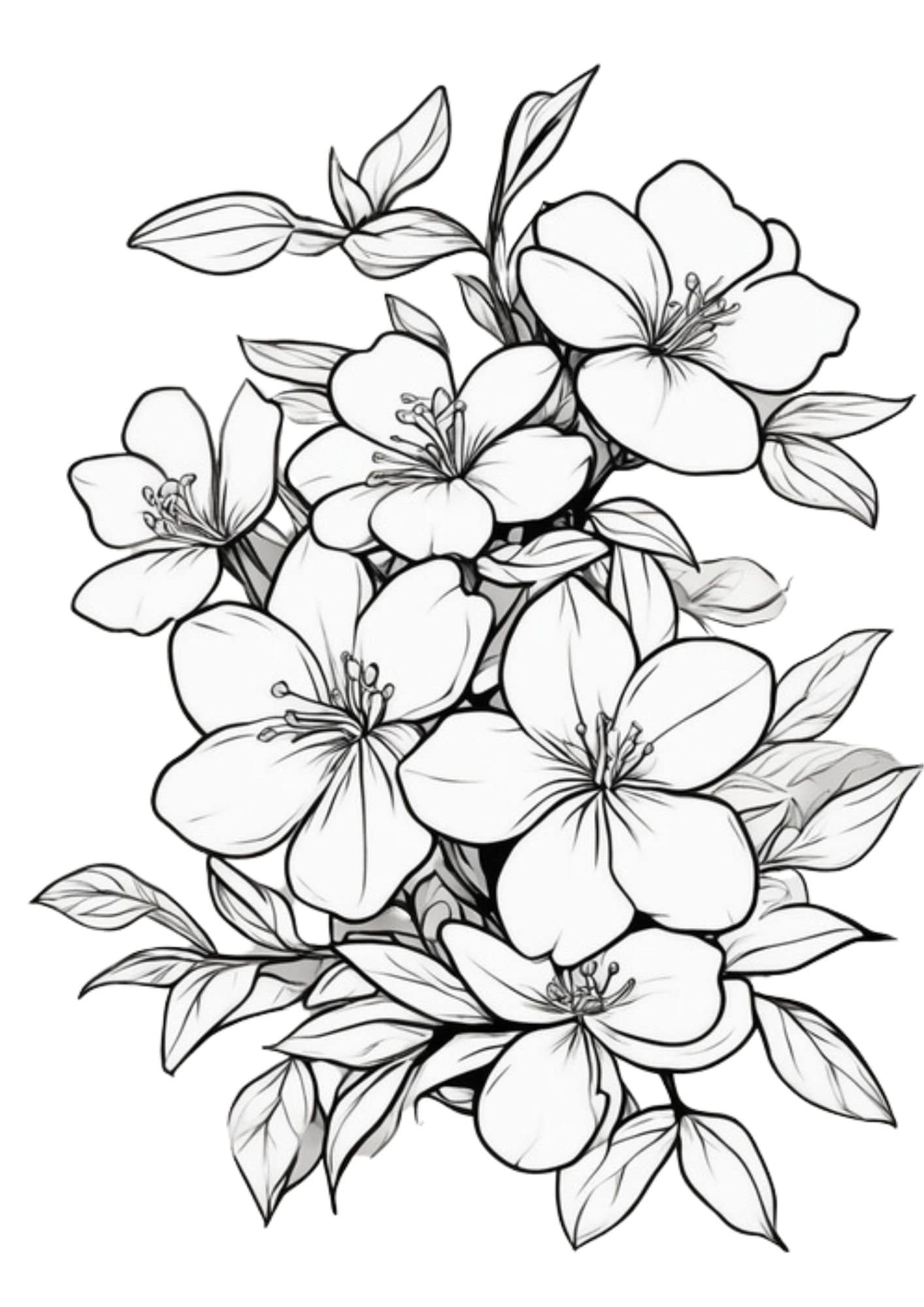 Printable Coloring Page For Kids And Adult Coloring Flowers Etsy printable-coloring-page-for-kids-and-adult-coloring-flowers-etsy
