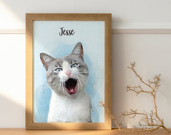 Custom Watercolor Pet Portrait - Colorful Canine Wall Décor - LOVE DOG