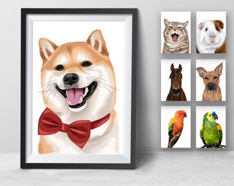 Custom Cartoon Pet Portrait - Colorful Canine Wall Décor - LOVE DOG