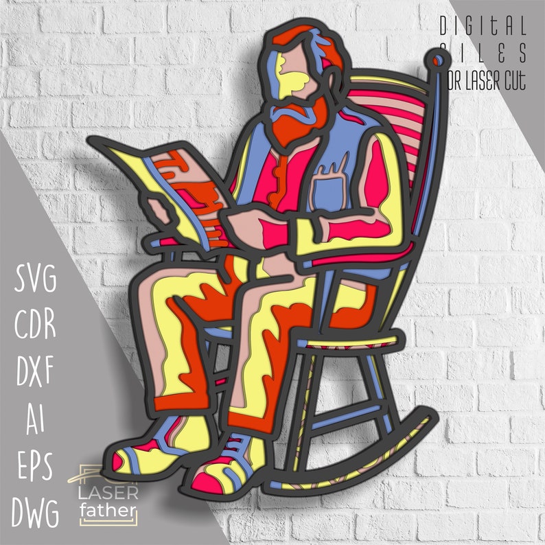 Grandfather SVG File for Glowforge, Laser Cut Project, Digital Download ...