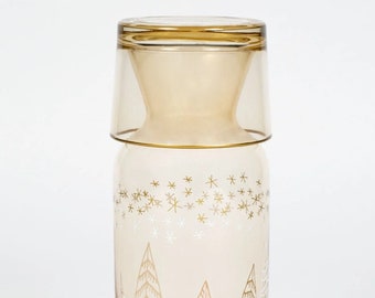 Ensemble de carafes à eau de chevet pichet en verre de Noël, carafe avec couvercle 700 ml, idée cadeau