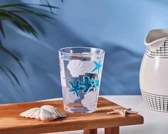 Blue Beach Cocktail Glasses Premium Water Drinking Glasses 450Ml