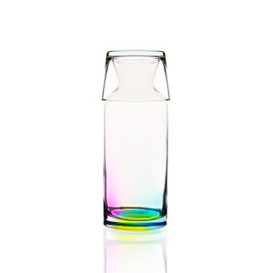 Pride Month Rainbow Glass Pitcher Set LGBTQ Bedside Carafe and Glass Set with Lid
