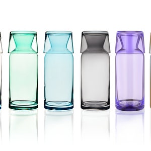 6 Colors Bedside Water Carafe and Glass Set 23.6 Oz, Mouthwash Decanter, Water Pitcher, Valentine Days Gift Idea, Gift for Home Decor