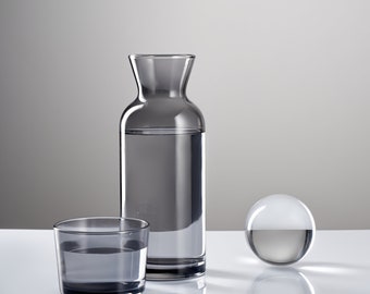 Ensemble carafe et verre de chevet pichet carafe carafe pichet en verre pour chambre à coucher salle de bain carafe sans plomb avec couvercle