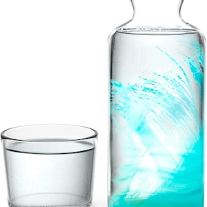 6 Farben Nachtwasserkaraffe und Glas-Set 600 ml, Mundwasserkaraffe, Wasserkrug, Weihnachtsgeschenk.