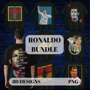 Cristiano Ronaldo Bundle: 80 PNG, DTF, Vector, Digital Prints, Soccer, Print-on-demand (Digital Download)