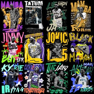 400+ NBA Bundle Vol 2, Tshirt, Jordan, Bryant, Png, Dtf, Vector, Digital Prints, Print-on-demand