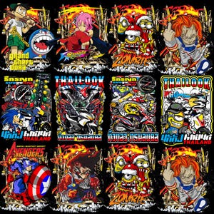 450+ Thai Graffiti Bundle Designs, PNG, Dtf, Vector, Tshirt, Hoodies, Digital Prints, Print-on-demand