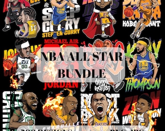 500 NBA Bundle Vol 1, Jordan, Bryant, Png, Dtf, Vector, Digital Prints, Print-on-demand, Tshirt