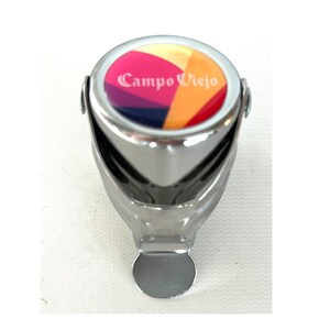 CAMPO VIEJO CHAMPAGNE Bottle Stopper Seal, Silver Metal, New, 2.75" Tall, Authentic