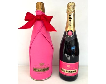 Rare PIPER HEIDSIECK CHAMPAGNE Rose Sauvage Barbie Pink Insulated Jacket, Cooler, Carrier, Wrap, Tote Bag, Authentic