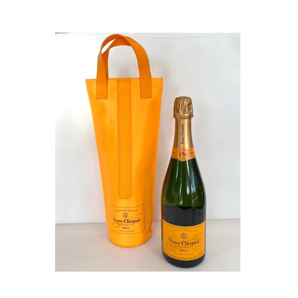 VEUVE CLICQUOT CHAMPAGNE Insulated Cooler, Carrier, Tote Shopping Bag, Bottle, Authentic