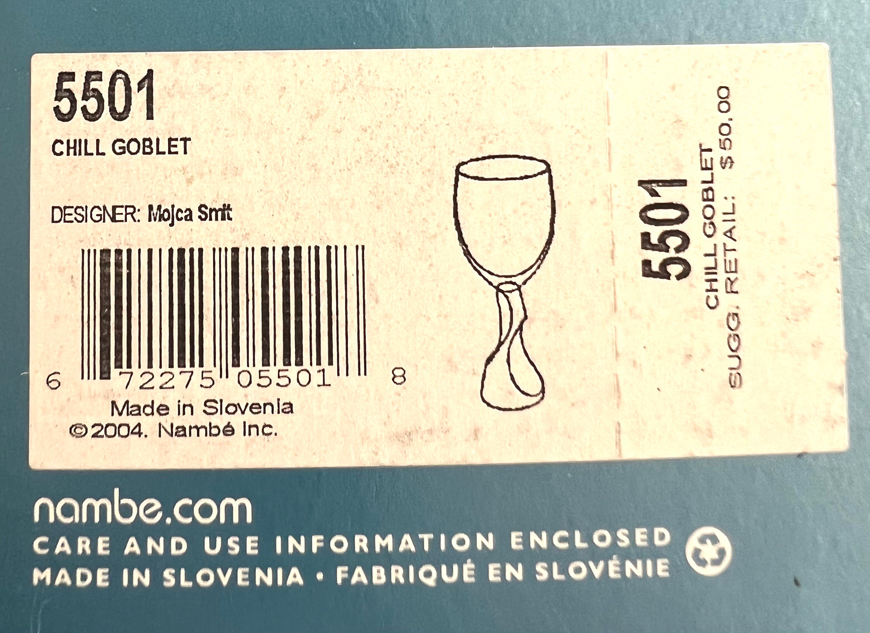 NAMBE CHILL Crystal Wine Goblet Glass, Modern & Stylish Etsy