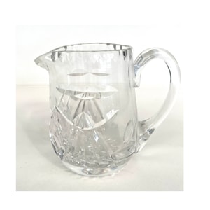 VINTAGE CRYSTAL CREAMER Jug Cream Pitcher, No Chips & Perfect, 3.6&quot; Tall, 6 oz