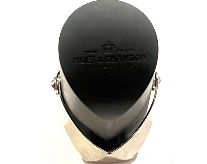 MOET CHANDON CHAMPAGNE Bottle Stopper Seal, Black & Silver Metal, New