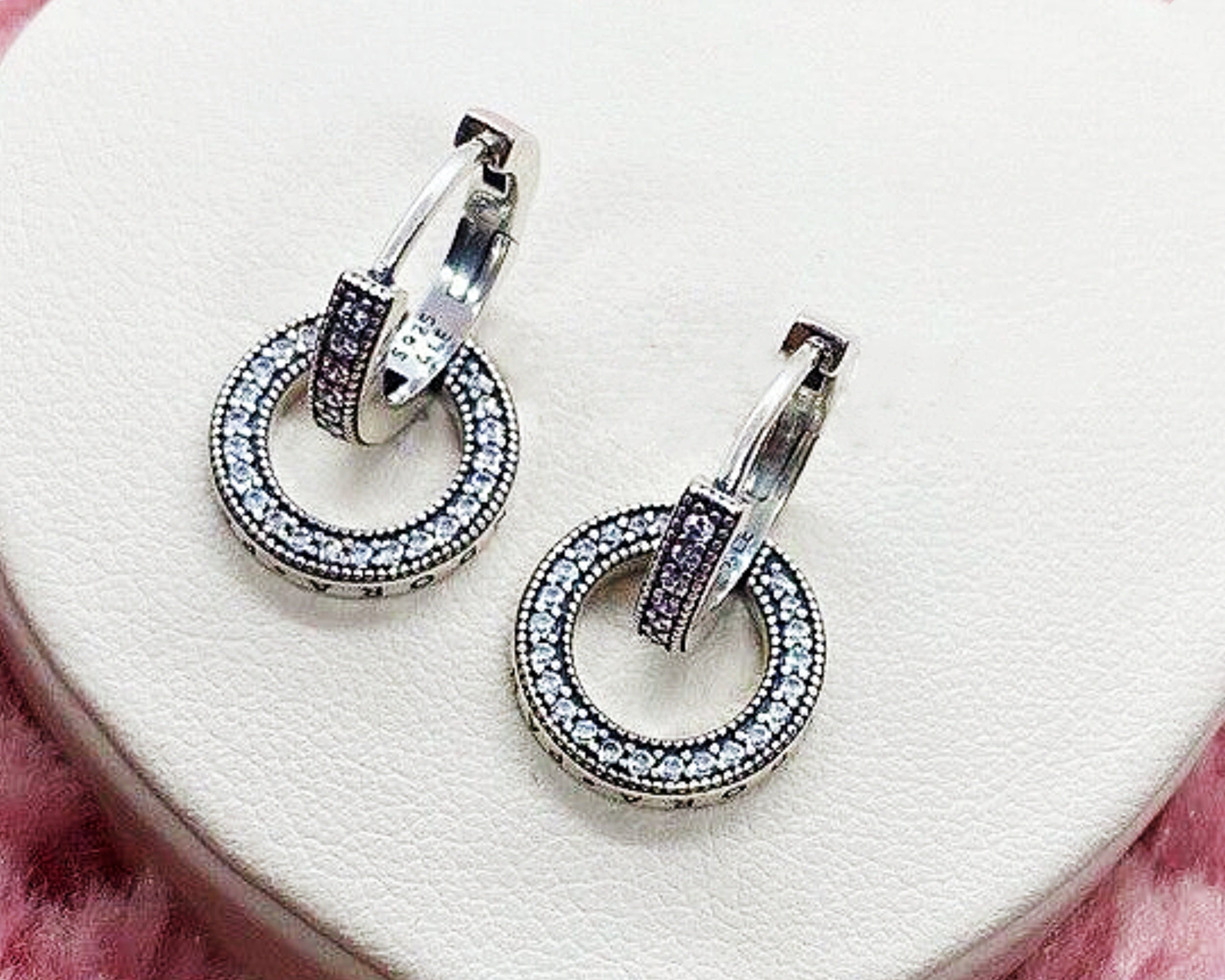 PANDORA Hoop Earrings, String of Beads - American Jewelry