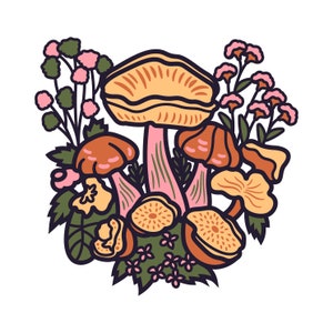 Multilayer Mushroom Floral Laser Cut File 3D Layered Layered Dxf Dwg Plywood Cutting SVG File 3D Plywood Mushroom Template CNC router DXF
