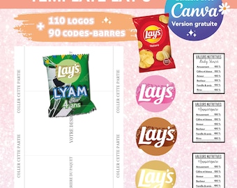 Chips lay&#39;s packaging template - Custom chips lay&#39;s template - custom chips lay&#39;s - canva logo and barcode template