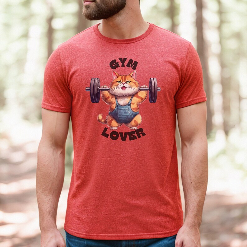 Cat Gym Lover Tshirt Animal Tshirt Active Tshirt Gift Etsy