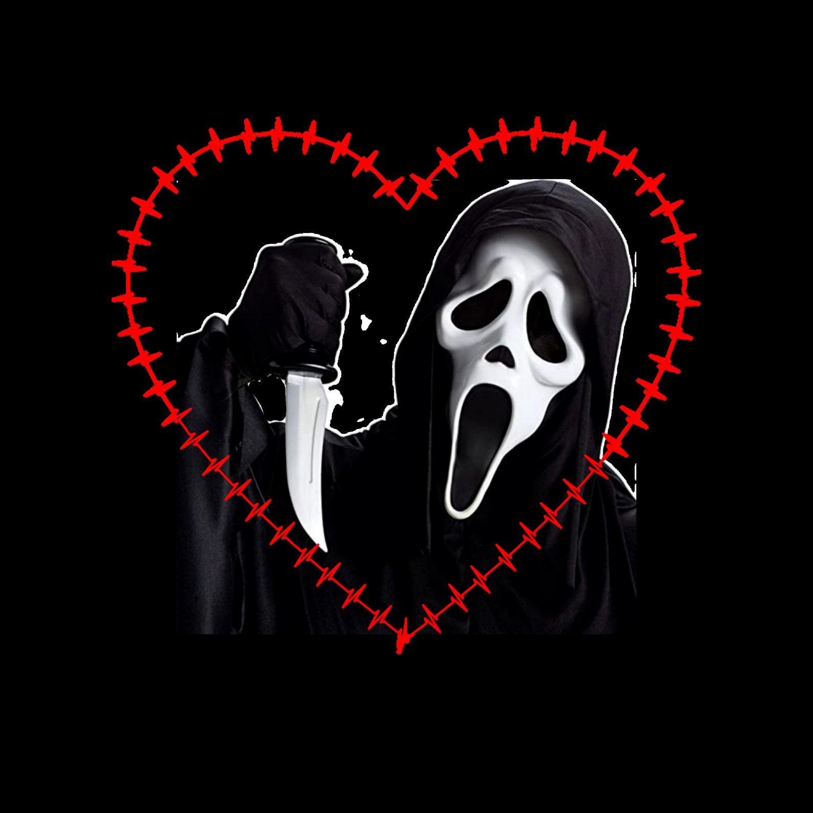 Ghostface Heart Sticker - Etsy