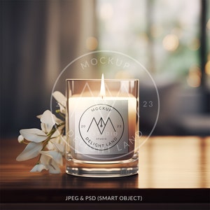 Candle Label Mockup, 1x1 ratio, Candle Tag, Label mockup, Candle branding, PSD smart object, Digital download
