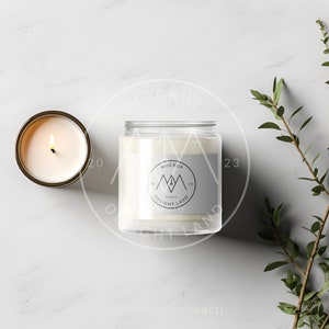 Candle Label Mockup, Top view, 3x2 ratio, Candle Tag, Candle branding, Label mockup, PSD smart object, Digital download