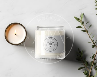 Candle Label Mockup, Top view, 3x2 ratio, Candle Tag, Candle branding, Label mockup, PSD smart object, Digital download