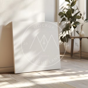 Canvas Mockup, Square Painting Mockup, 1:1 ratio, Natural Light and Shadow, PSD smart object, Digital download