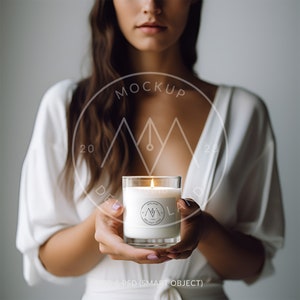 White Candle Label Mockup, 3:2 ratio, Candle tag, Label mockup, Candle branding, PSD smart object, Digital download