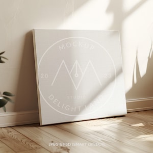 Canvas Mockup, Square Painting Mockup, Natural Light and Shadow, PSD smart object, Digital download