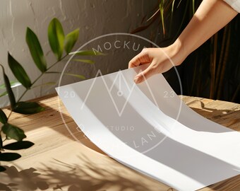 Poster Mockup, DIN ratio, Minimal modern, Poster mockups with hands, PSD smart object, Instant download