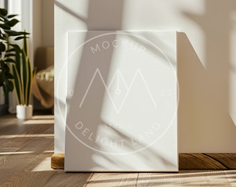 Canvas Mockup, 4:5 ratio, Vertical Painting Mockup, Canvas on floor, PSD smart object, Digital download