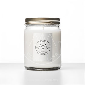 Label Mockup - White Candle Label Mockup, 2x3 Ratio, PSD smart object, Digital Download for Candle Branding & Design